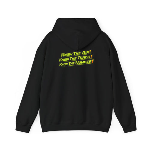 LaunchIQ Motorsports Hoodie — "Know the Air! Know the Track! Know the Number!"