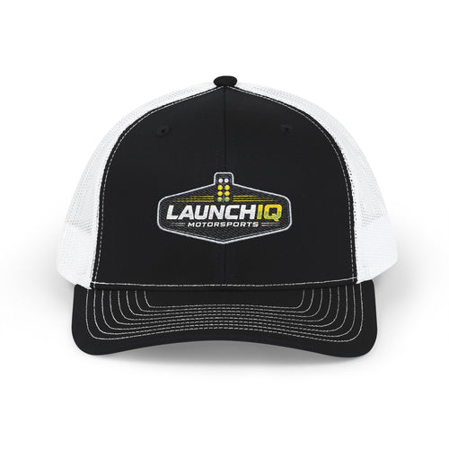 LaunchIQ Motorsports Snapback Trucker Hat — "Know The Air. Know The Track. Know The Number."