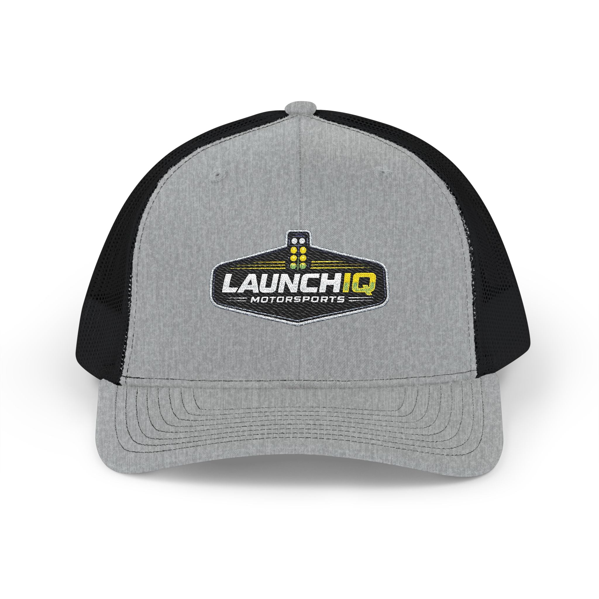 LaunchIQ Motorsports Snapback Trucker Hat — "Know The Air. Know The Track. Know The Number."